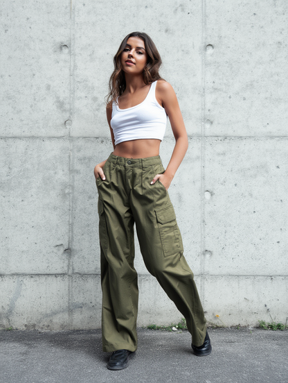 Girl Baggy Cargo Pant 6 Pocket