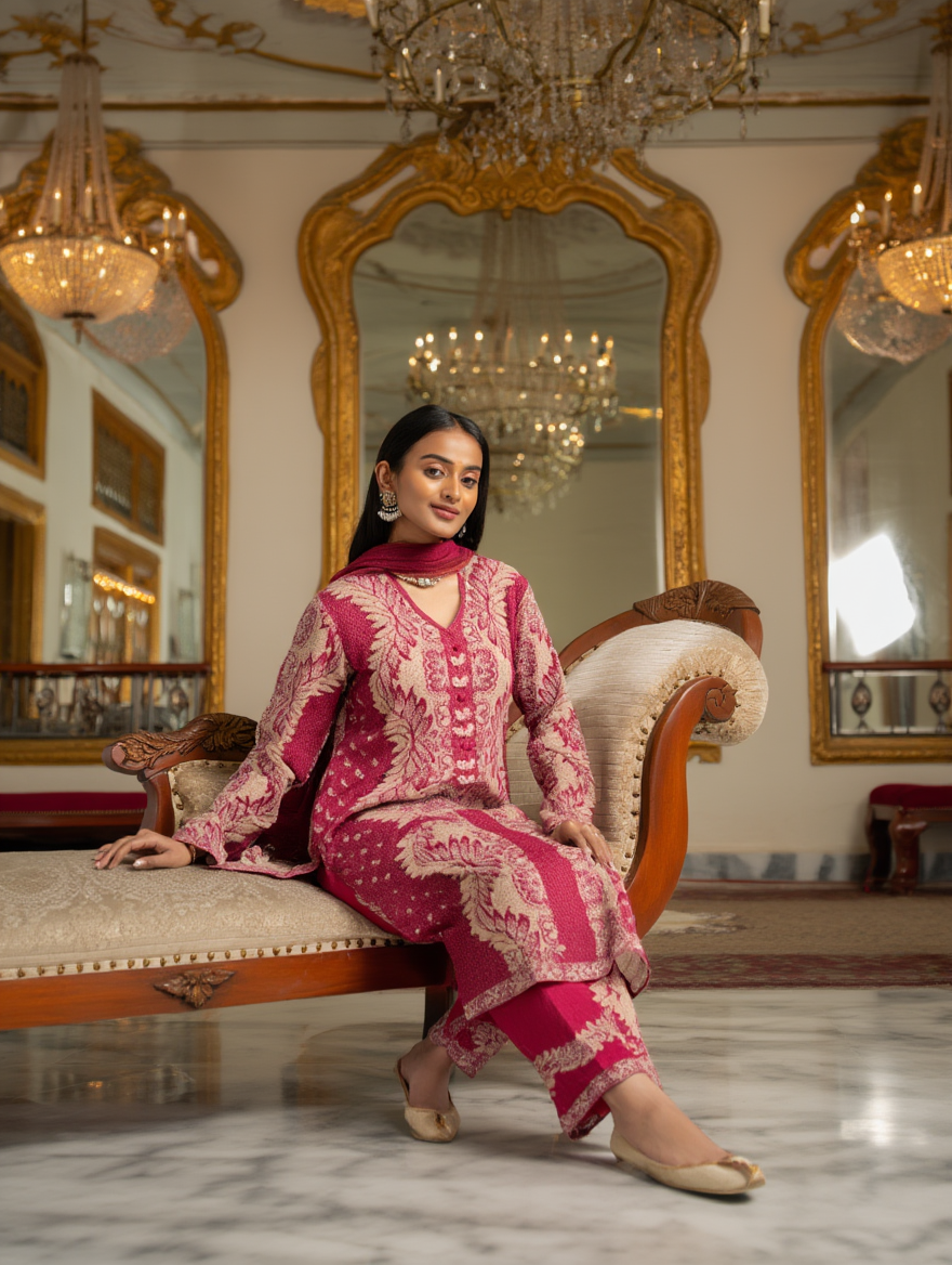 Charry Premium Soft Woolen Suit With Stale