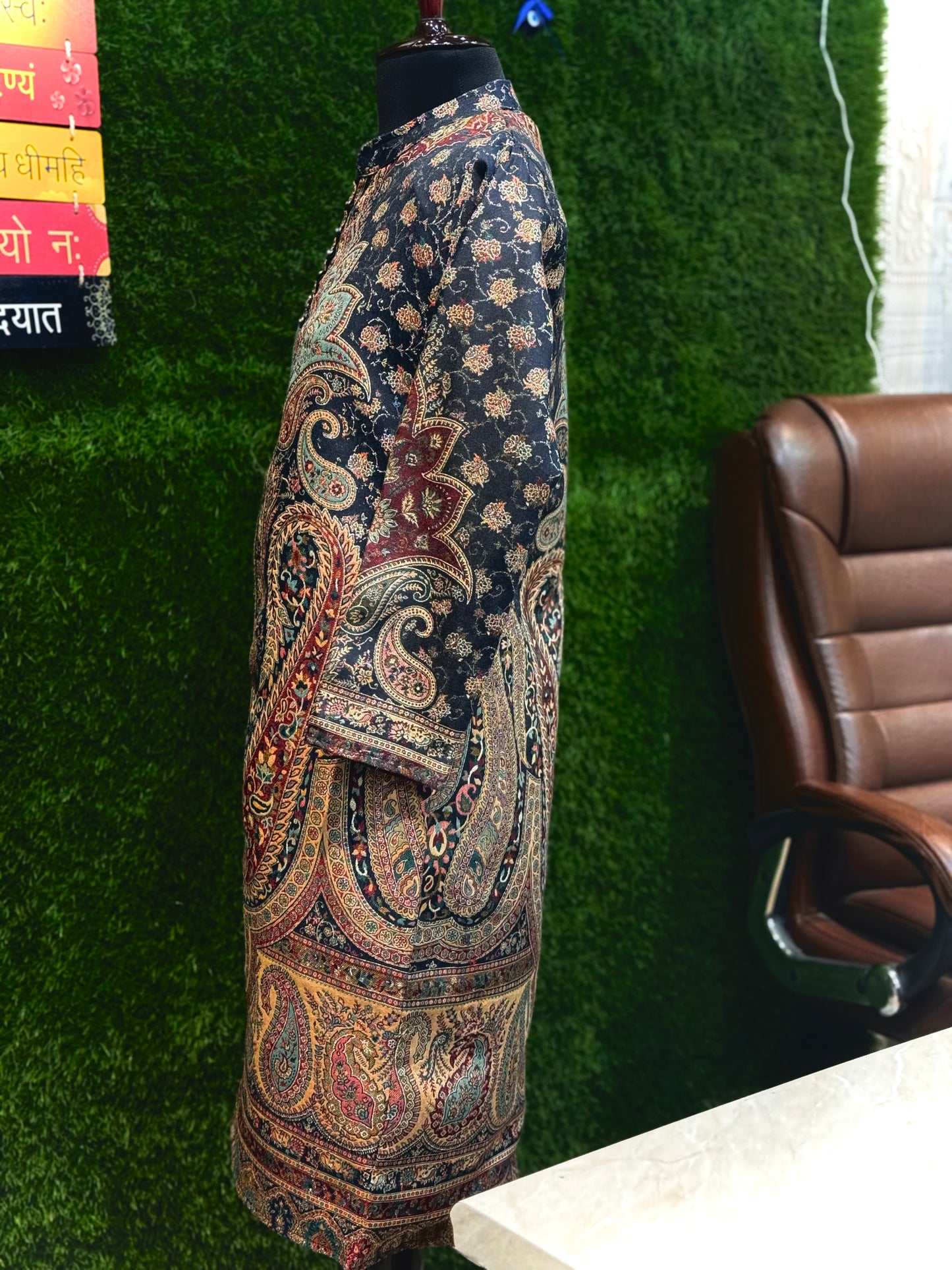 Maroon Premium Woolen  Long Length Coord Set With Heavy Shrug (Partywear)