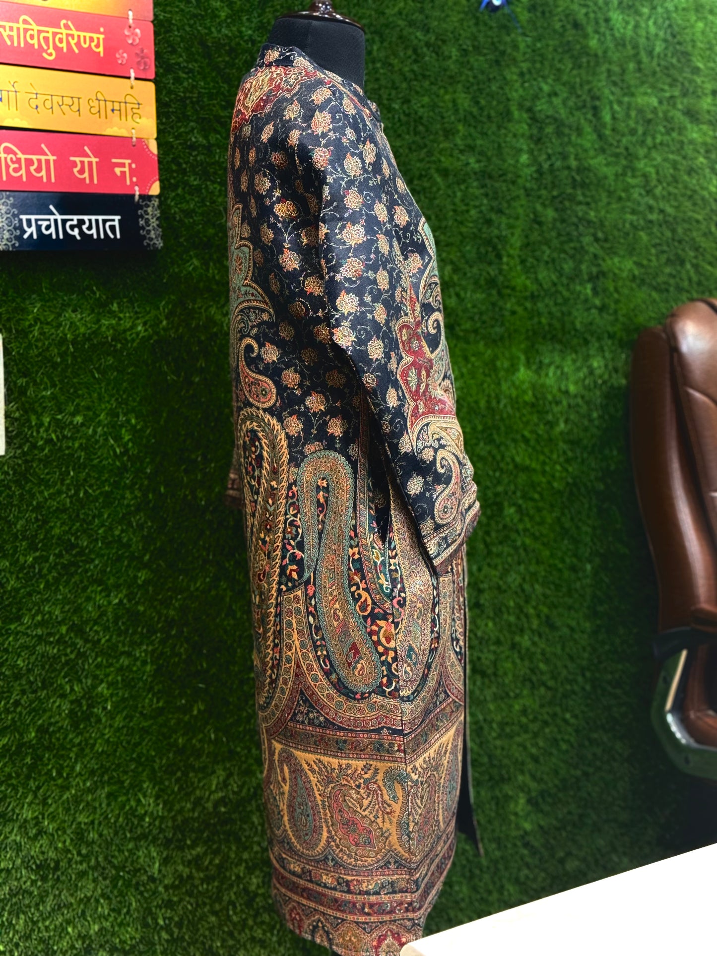 Maroon Premium Woolen  Long Length Coord Set With Heavy Shrug (Partywear)