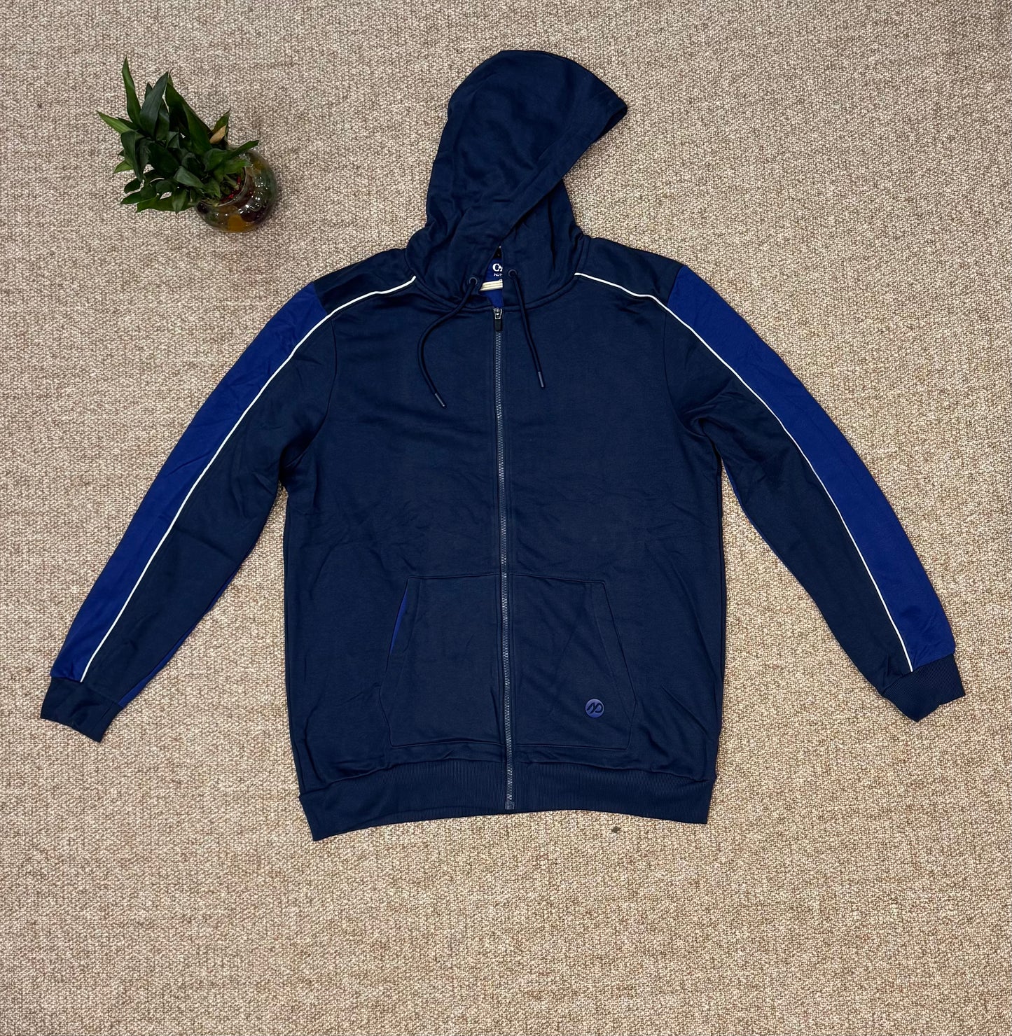 Royal Blue Zipper Hoodie For Winter