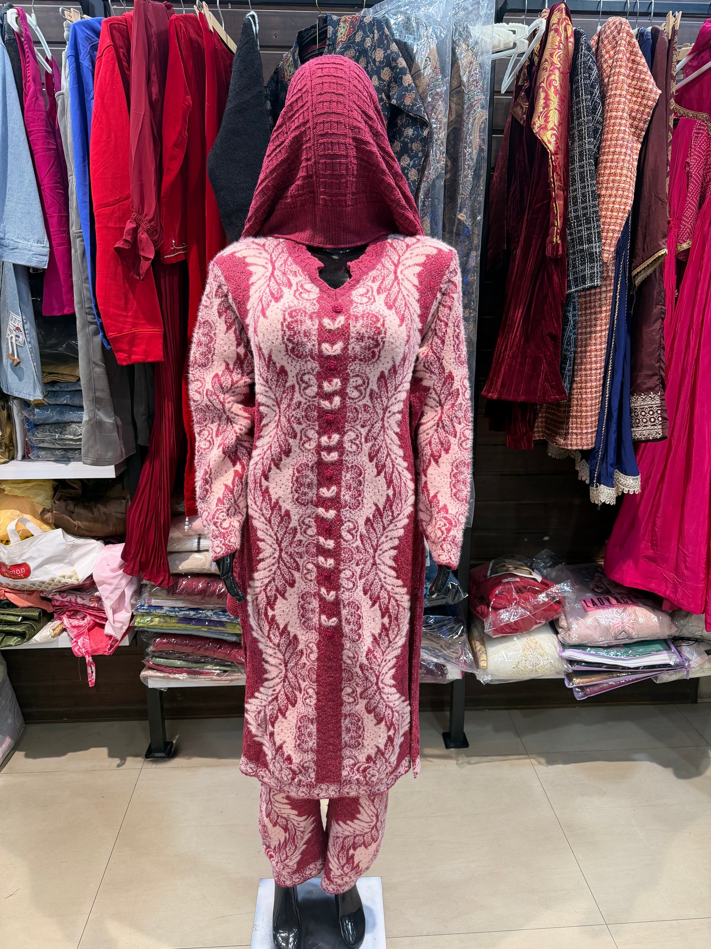 Charry Premium Soft Woolen Suit With Stale