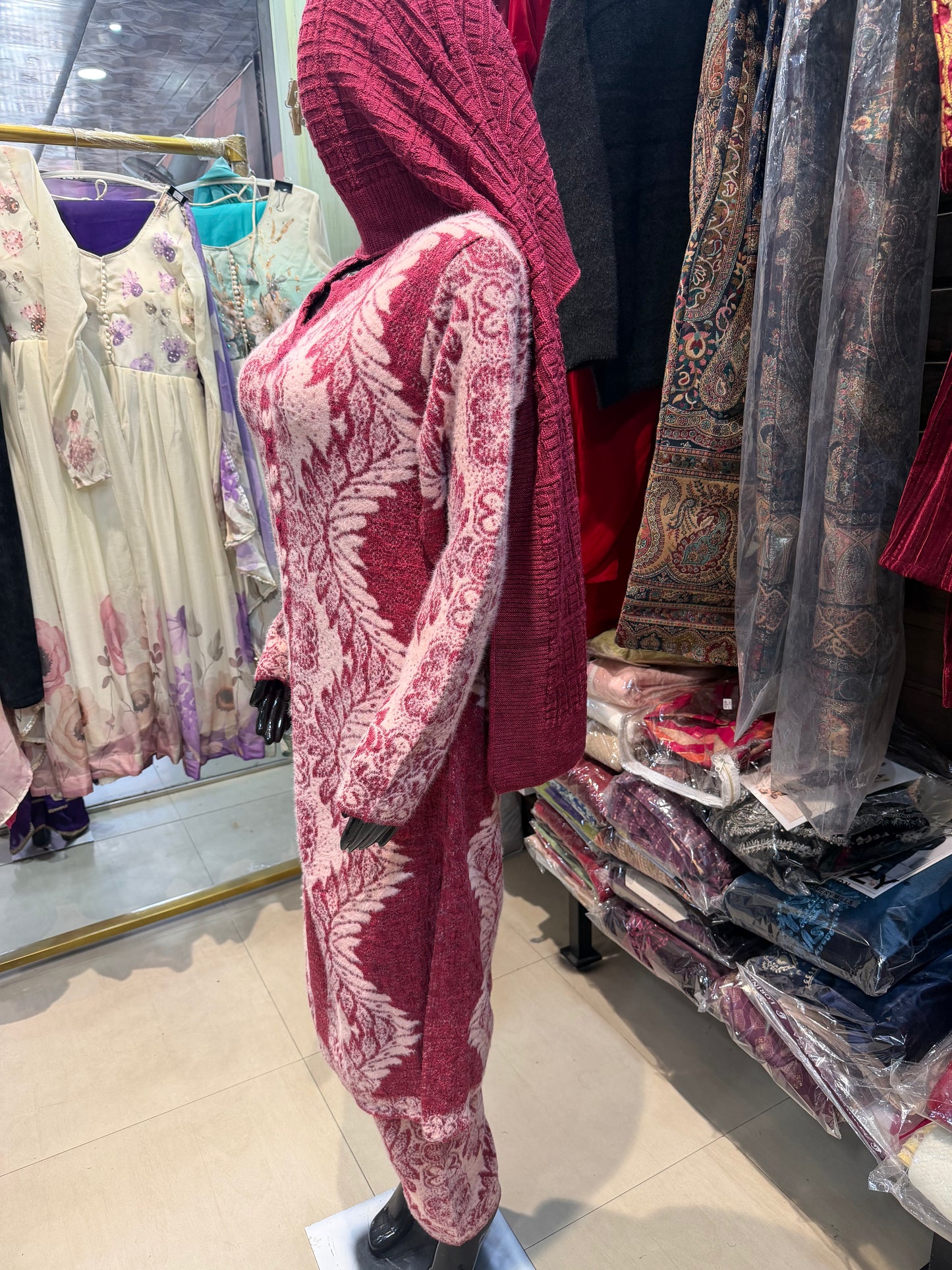 Charry Premium Soft Woolen Suit With Stale