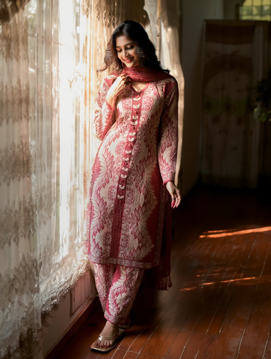 Charry Premium Soft Woolen Suit With Stale